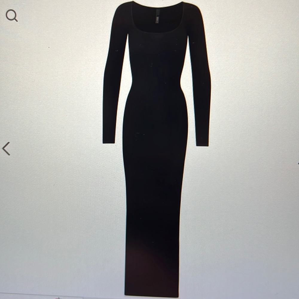 SKIMS Black Long Sleeve Chemise